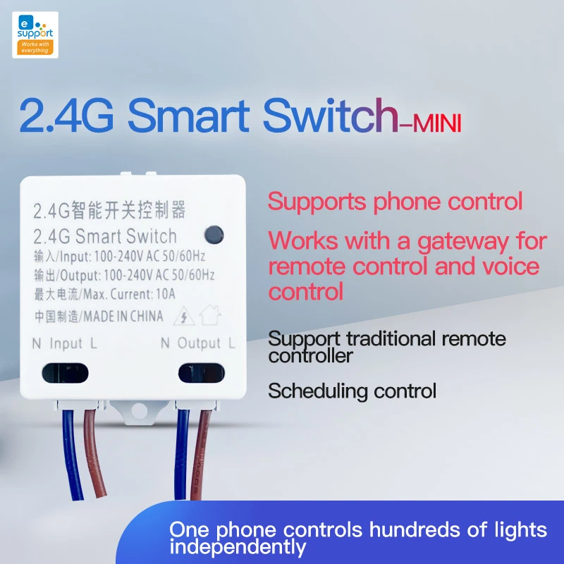 

Умный мини-переключатель RM 2,4G, дистанционное управление, умный переключатель, голосовое управление, работает с Alexa Google Home EWeLink, управление че...