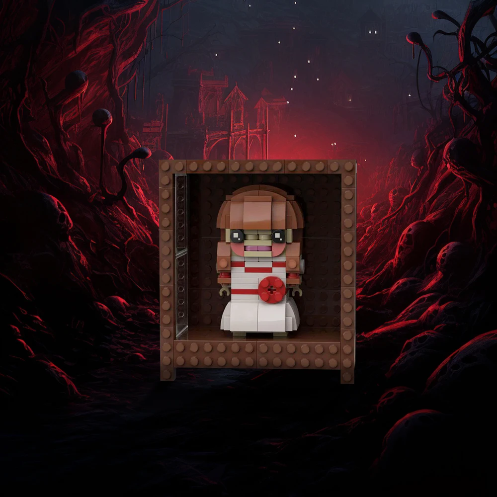 Gobrick MOC Annabelle кирпичная головка строительные блоки модель ужас призрак кукла в