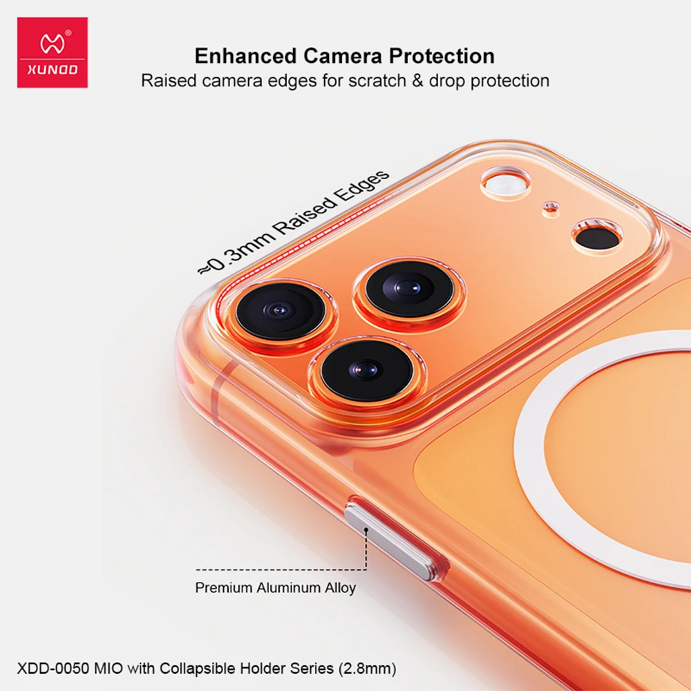 Фото Магнитный чехол Xundd для iPhone 17 Pro Max, 17 Pro, 17 со складной и регулируемой подставкой, ультрапрозрачный, с защитой от пожелтения №4