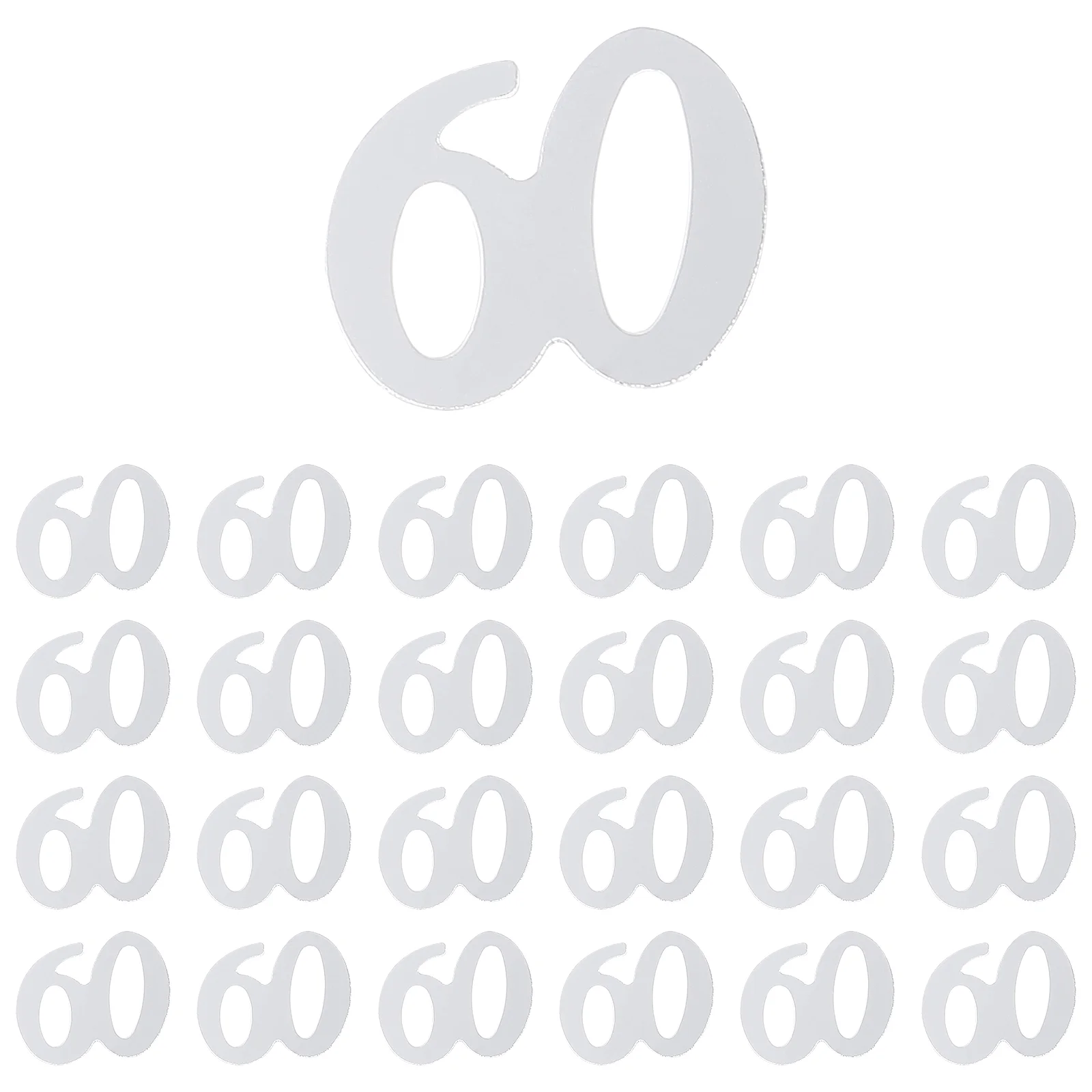 

1200pcs Designer Charms 60 Birthday Decorations Glitter Metallic Foil Bling Letters Charms Letters Pack