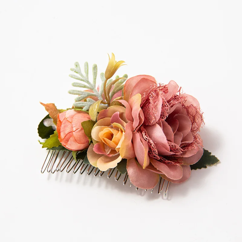

New 2pcs/lot Artificial Flower Hair Comb Wedding Flower Hair Accessories Bridal Hair Pins WLCB1014