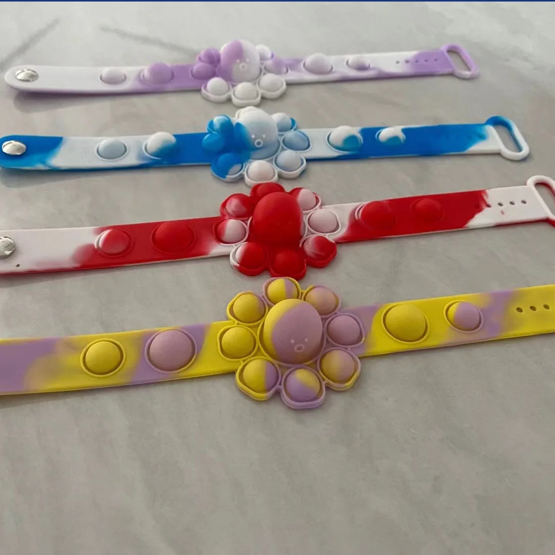 

Push Pop Fidget Toy Fidget Bracelet Durable and Adjustable Multicolor Stress Relief Finger Press Bracelet for Kids and Adults