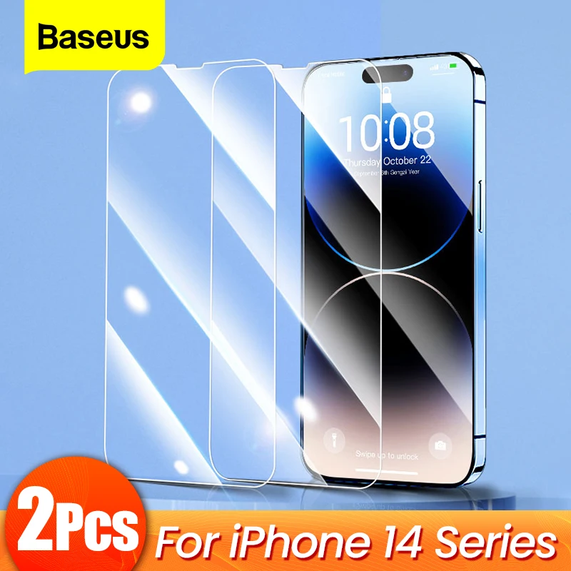 

Baseus 2Pcs Screen Protector For iPhone 14 13 Pro Max 0.3mm Tempered Glass Full Cover Film For iPhone 2022 New Protective Glass