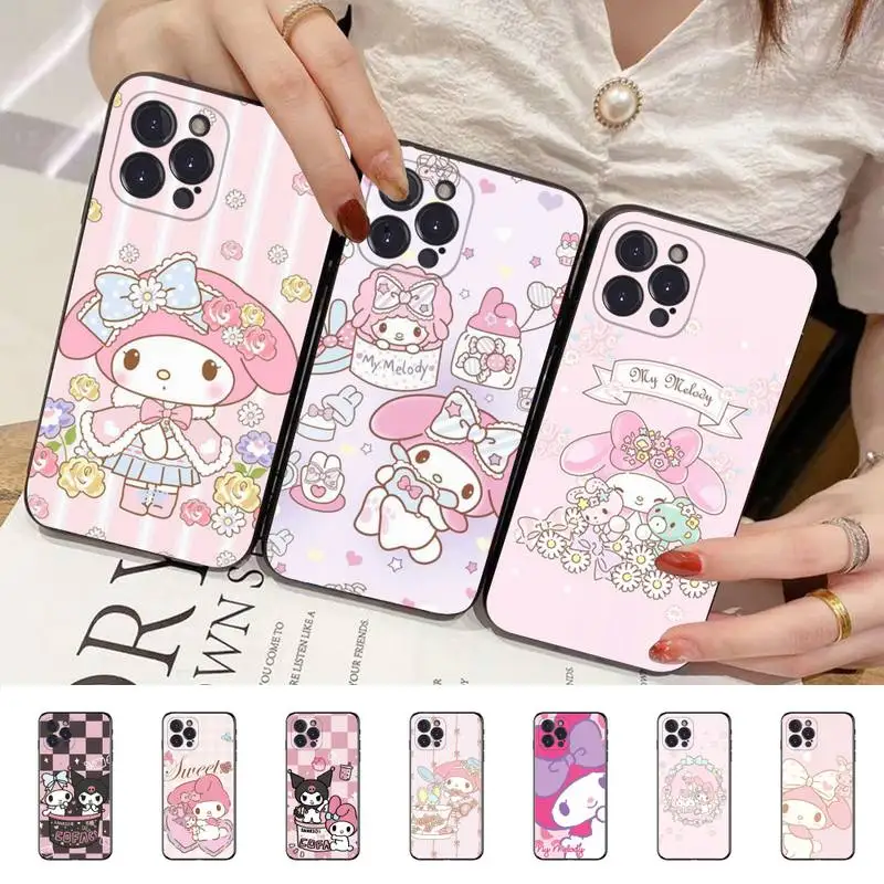

Cute Cartoon M-Melody Phone Case for iPhone 11 12 13 mini pro XS MAX 8 7 6 6S Plus X 5S SE 2020 XR case
