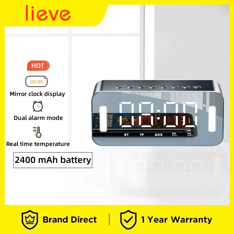 Bluetooth Speaker FM Radio  HIFI TF Card MP3 Music Player Speaker With LED Display Home Large Volume Alarm Clock Speaker