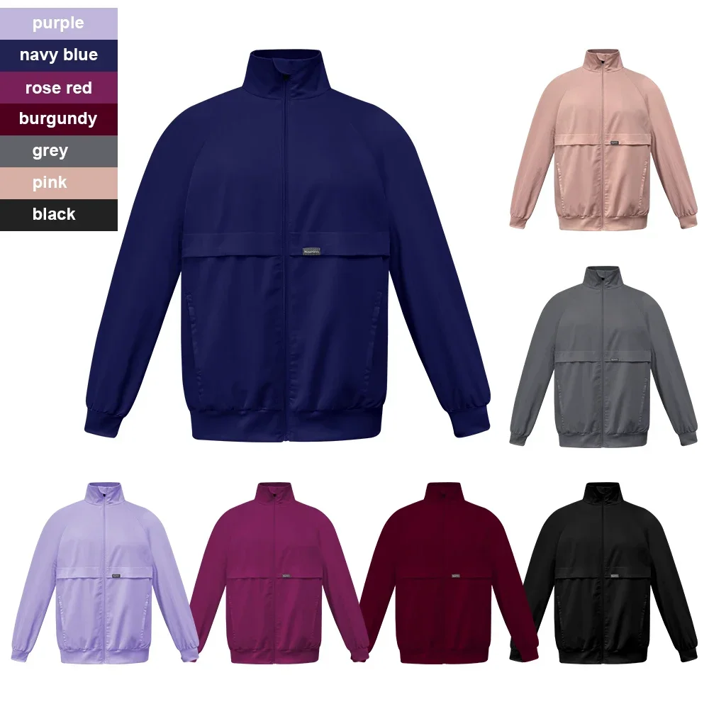 Унисекс медицинская униформа Женская куртка с длинным рукавом рабочая одежда