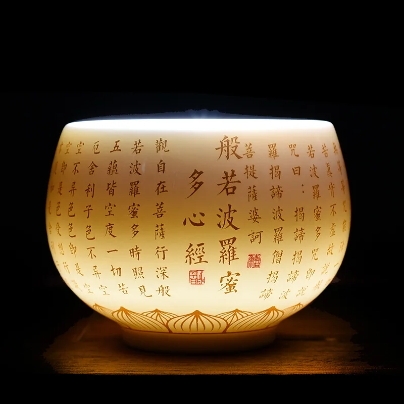 Белая фарфоровая чайная чашка с сердечками Sutra Baifu