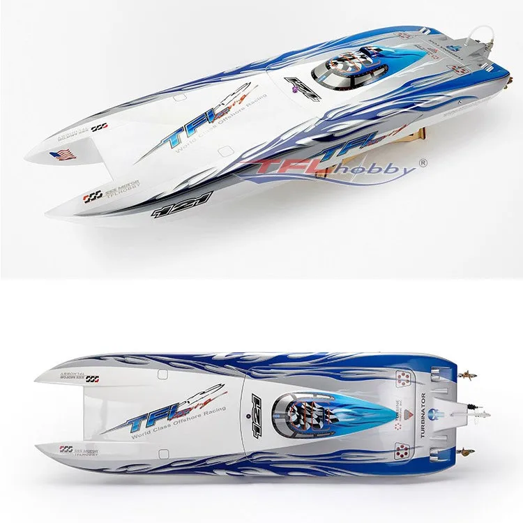 Фото TFL Zonda Cat 1133 Catamaran 1040 мм с двумя двигателями, большой бесщеточный электрический пульт дистанционного управления, лодка ARTR, корпус из стекловолокна №5