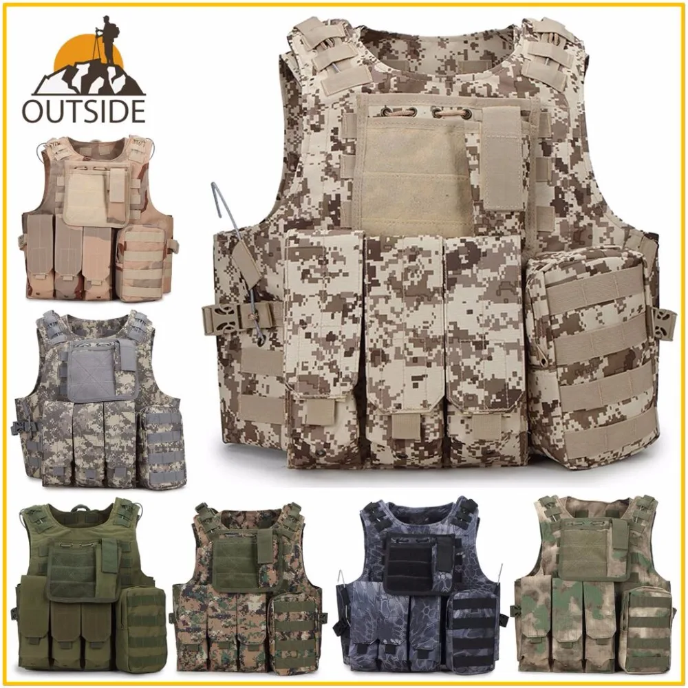 

Camouflage Hunting Military Tactical Vest Wargame Body Molle Armor Hunting Vest CS SWAT Team Outdoor Jungle Equipment