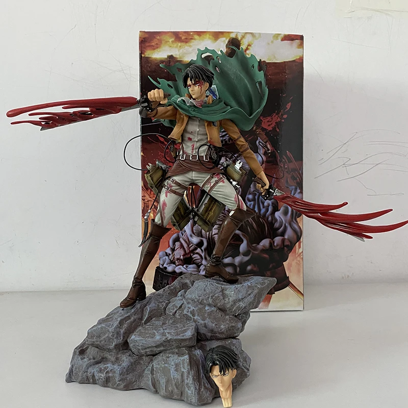 

Attack On Titan Action Figure Levi Ackerman Mikasa Ackerman Figurine Anime Rival Shingeki no Kyojin Model Doll Toy 36cm