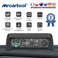 mrcartool m80 car intelligent head up display gps obd slope meter automotive digital speedometer compass hud smart inclinometer
