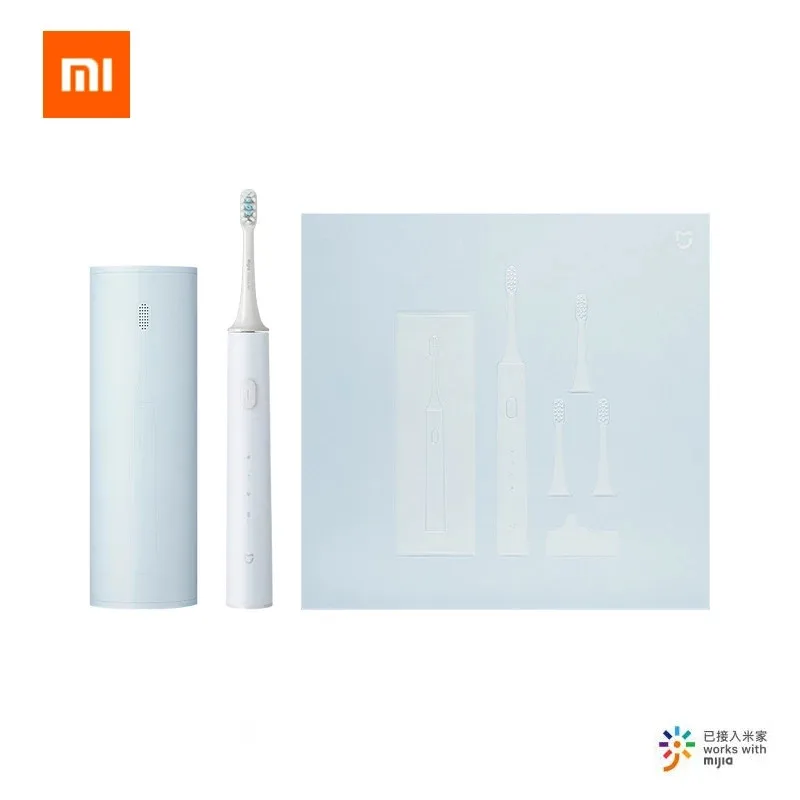 

Xiaomi Mijia Sonic Electric Toothbrush T500C Wireless Induction Charging Waterproof Gift Package With Storage Box 4 Brush Head