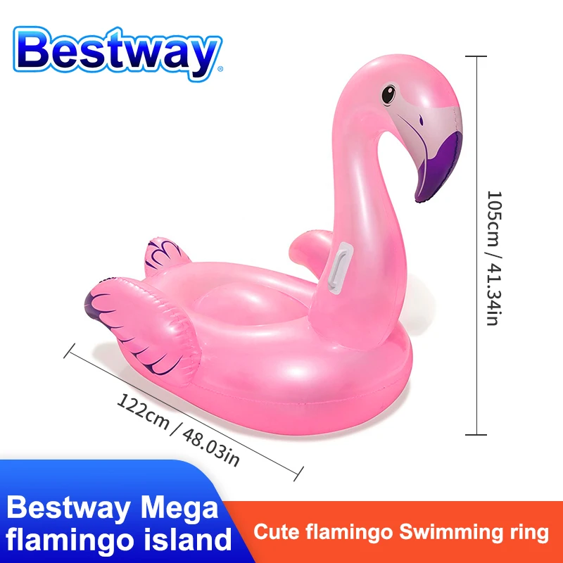 Bestway Inflatable Circle Flamingo Party Toys Swimming Ring Giant Pool Float Adult Seat Air Mattresse Water Play for Teens