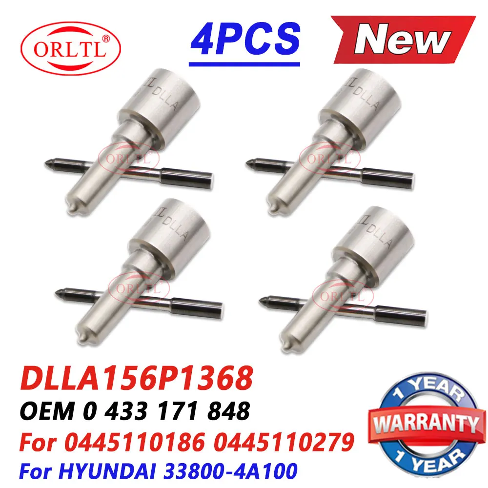 

4 шт. DLLA156P1368 Форсунка распылителя 0433171848 Ремкомплекты форсунок для HYUNDAI 33800-4A100 0445110279 0445110186 0445110730