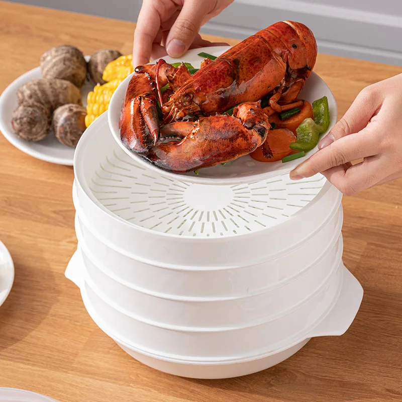 

Microwave Oven Special Steamer Steamed Bun Steamed Bun Utensils Food-grade Household Double-layer Steamer Rice Heating Kitchen