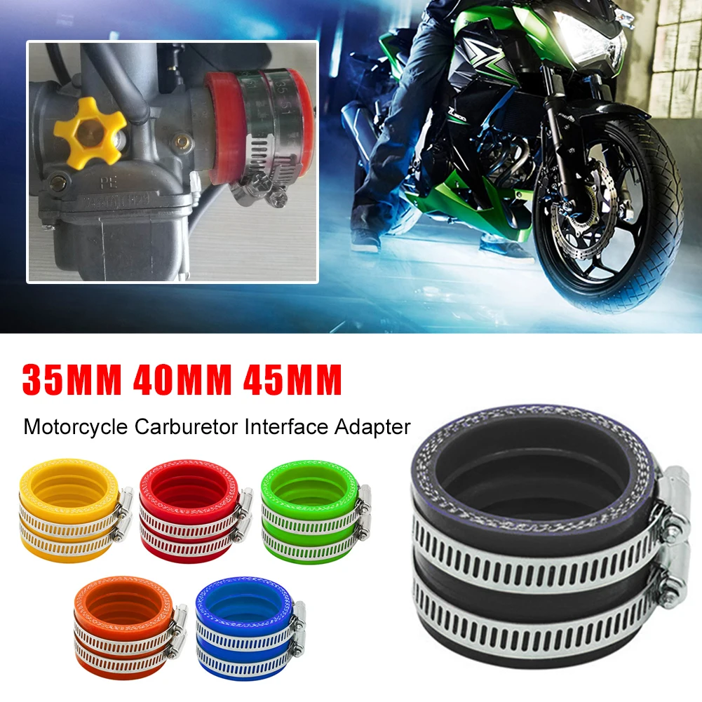 Купи Motorcycle Carburetor Universal 35mm 40mm 45mm Aluminum Rubber Intake Air Filter Interface Adapter for PE PWK PWM FCR Carburetor за 99 рублей в магазине AliExpress