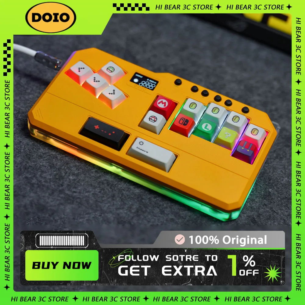 DOIO KBHX-01 Pro Механическая Игровая Клавиатура RGB С OLED-экраном Из Алюминиевого Сплава