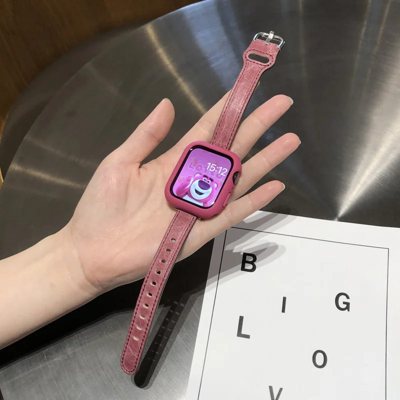 

Retro Leather Strap For Apple Watch Band 44mm 40mm 45mm 41mm 42mm 38mm Trend Brand Watchband For IWatch Series 1 2 3 4 5 6 SE 7