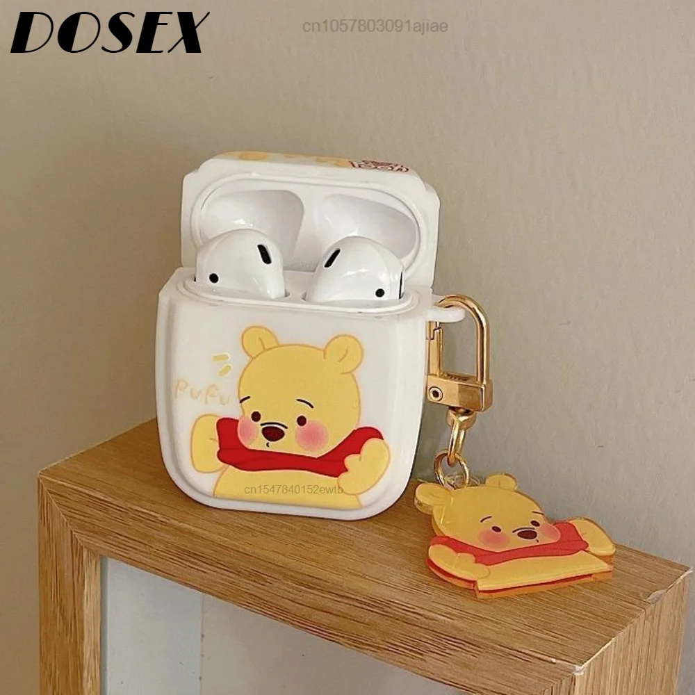 Cartoon Cute Winnie Bear Airpods 3 2 Generation Bluetooth Wireless Headset Case Protective Cover Pro Soft Silicone With Pendant