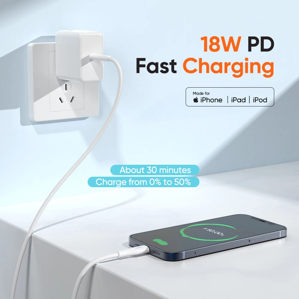 Кабель CableCreation USB Type C на Lightning MFi для iPhone 14 13 Pro Max PD 18 Вт Быстрое зарядное устройство