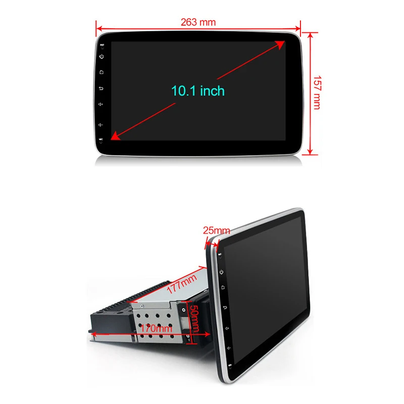 Android 10 Car Radio 1 DIN 10' Universal Stereo GPS WIFI 4G Video Multimedia Player Rotatable Screen 1080P |