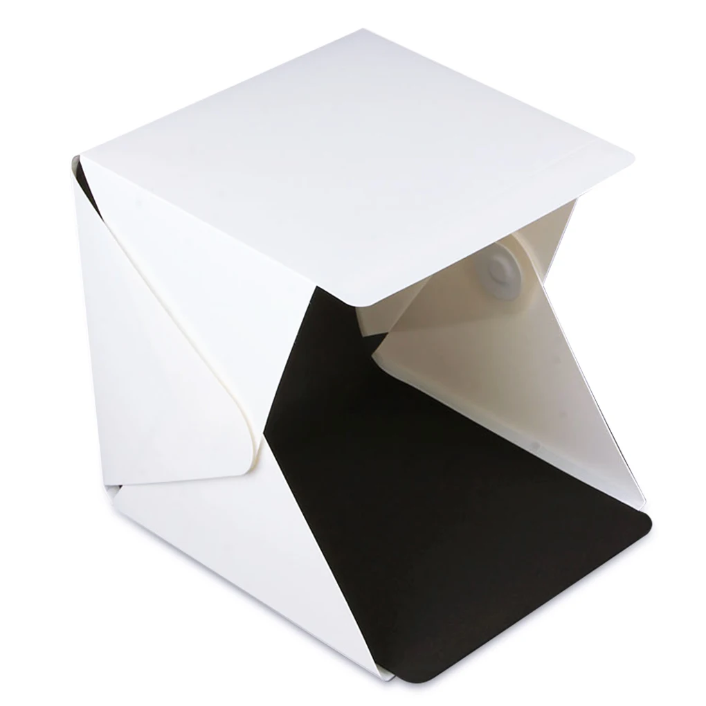 

LED Folding Lightbox Portable Photography Photo Studio Softbox Brightness Light Box 2 Background For Tabletop Shoot 22.6x23x24cm