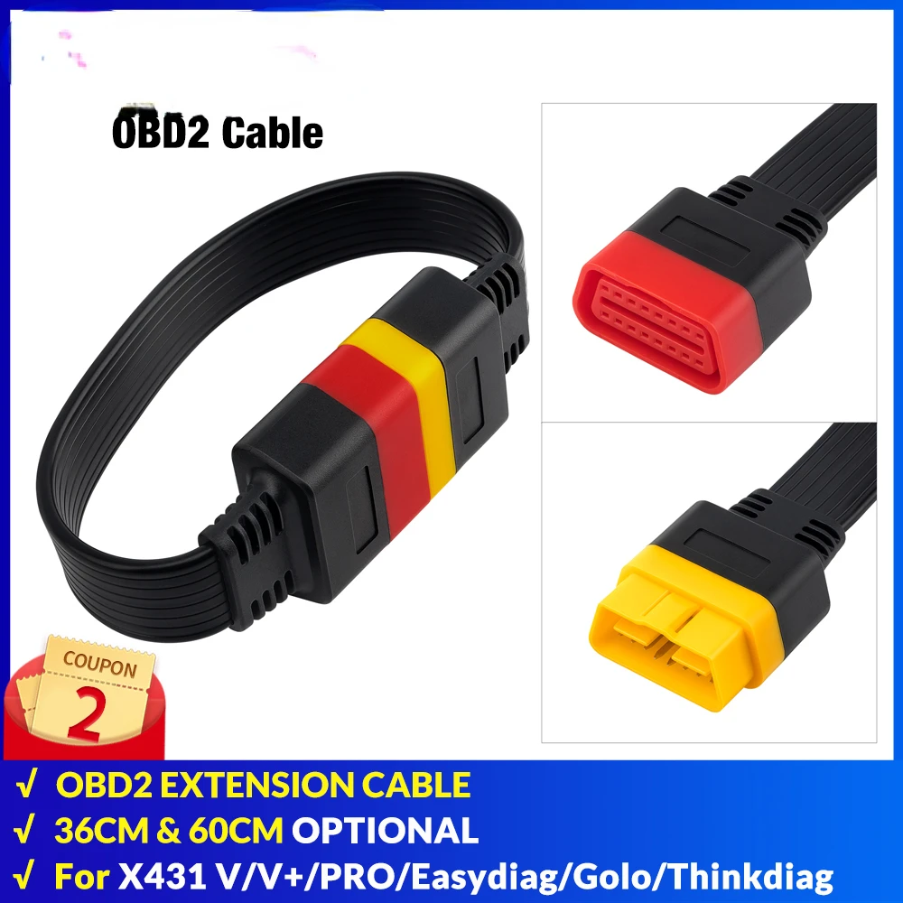 

Extension cable 16Pin Male To Female for thinkdiag Easydiag OBD2 Connector 16 Pin diagnostic tool ELM327 OBD 2 Cable