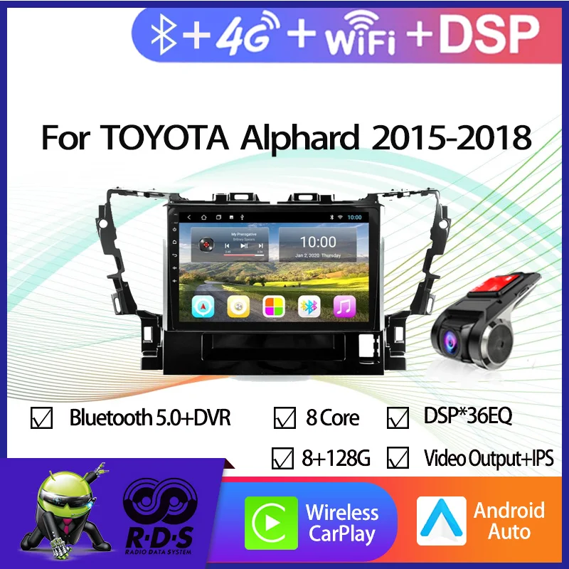 

6G+128G Android Car GPS Navigation For TOYOTA Alphard 2015-2018 Auto Radio Stereo Multimedia Player With Mirror Link Wifi 4G