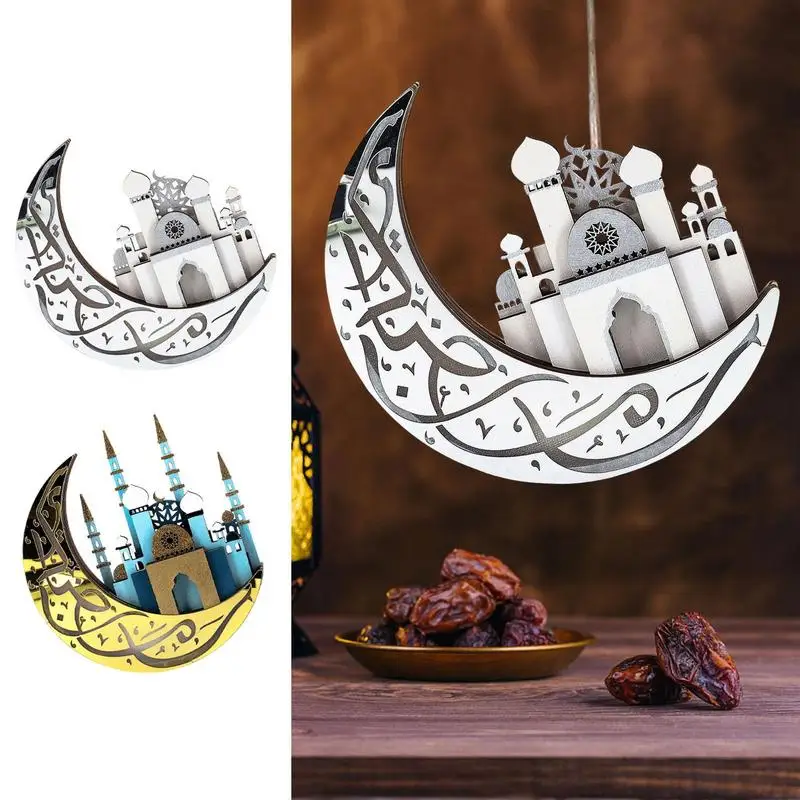 

ИД-украшения, деревянный стол, Декор, Ранняя лампа, ИД Ul Fitr, праздничные подарки, настольное исламское украшение для дома
