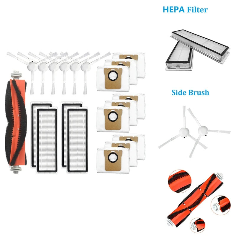 

Top Sale Replacement Spare Parts For Xiaomi Mijia B101CN Robot Vacuum Cleaner Main Side Brush Hepa Filter Dust Bag
