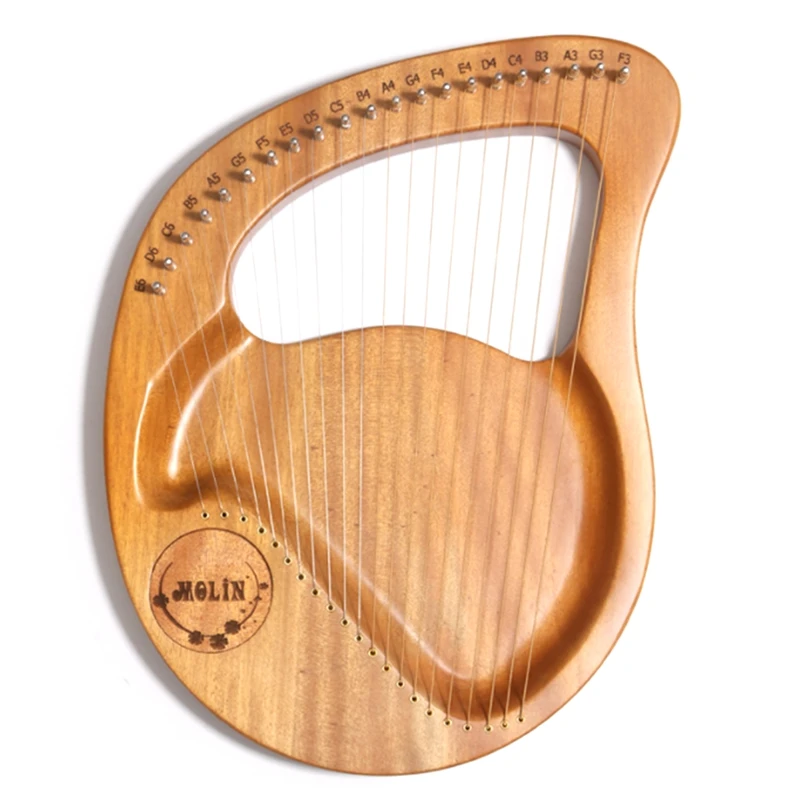 

Lyre Harp,Greek Violin,21 String Mahogany Lyre Instrument,Harp With Tuning Wrench,For Beginner Music Lovers