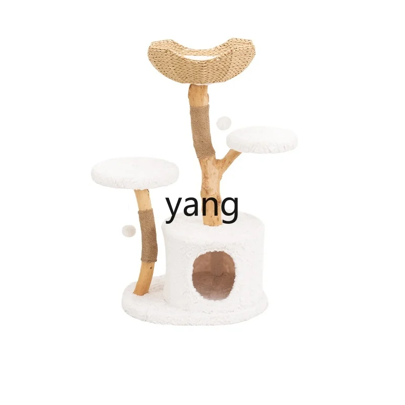 Yjq деревянная рама для кошек простая из цельного дерева сизальная колонна с