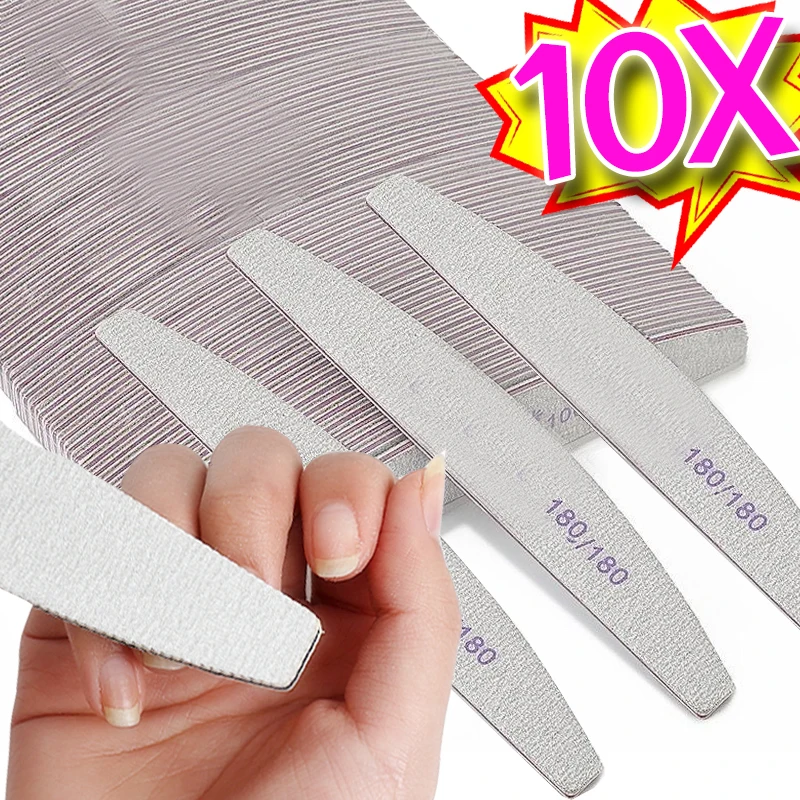10 шт. профессиональные двусторонние пилки для маникюра и педикюра зернистость