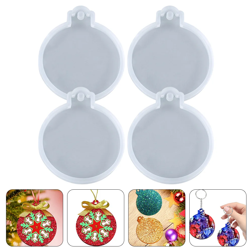

Christmas Molds Silicone Resin Diy Round Ornament Epoxyplaque Craftspendant Mold Casting Tree Bauble Ornaments Keychain Mould