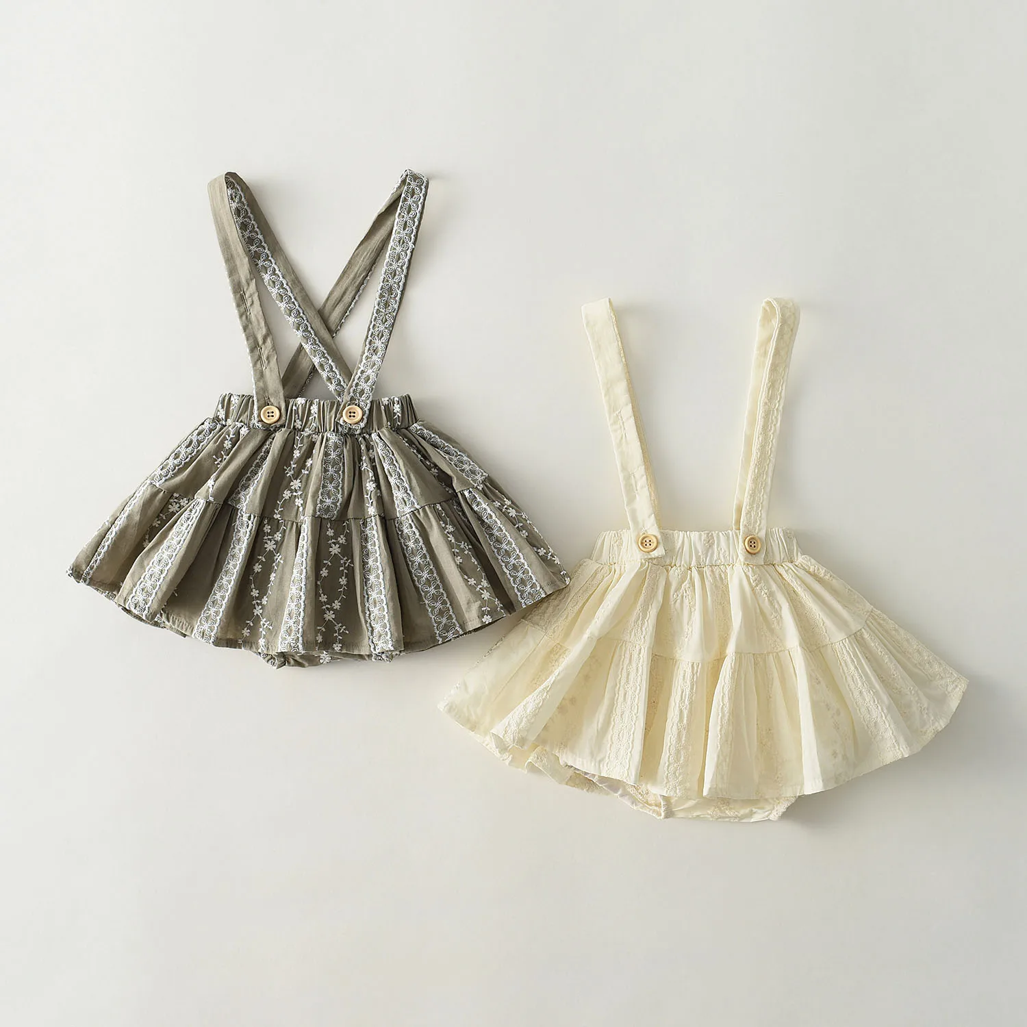 

Baby Girl Romper Ruffle Lace embroidery Cotton Baby Dress Princess Toddler Strap Shorts Bag Fart Skirt Newborn Baby Girl Clothes