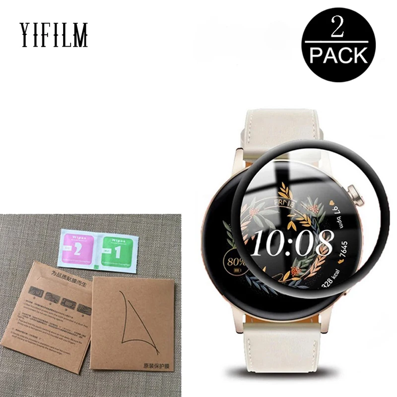 

2PCS Screen Protector Film For HUAWEI WATCH GT Runner 3 46mm 42mm Smartwatch PMMA Composite Material Soft Curved ProtectIve Film