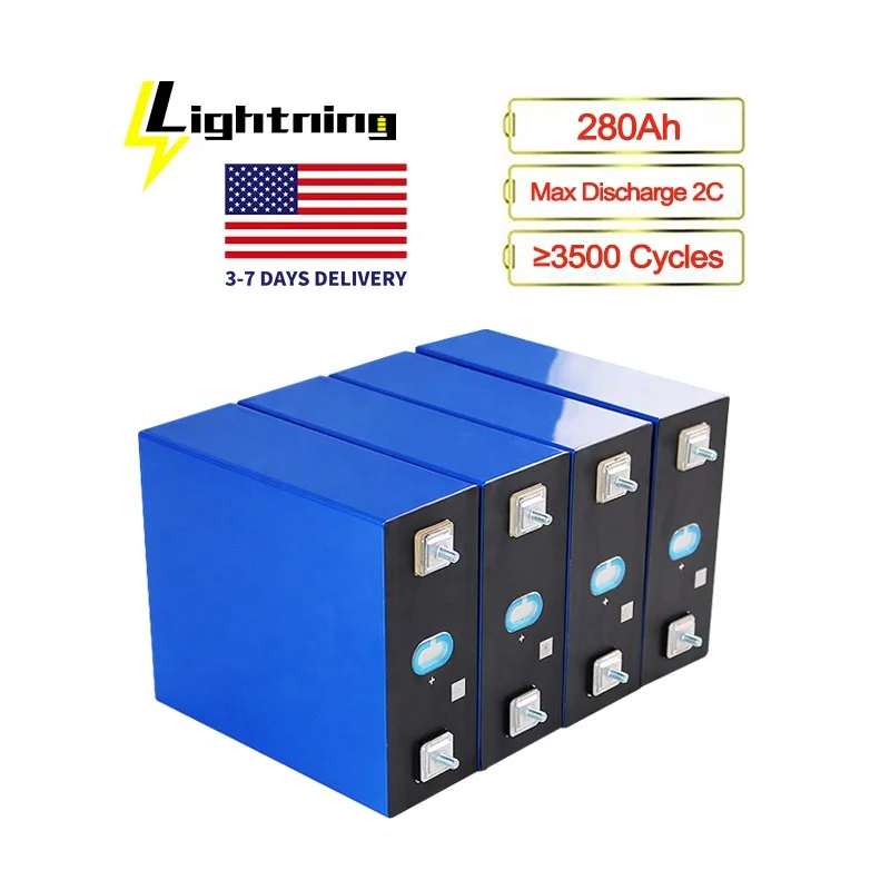 

US Stock 4PCS LFP 3.2V 280Ah Prismatic Lifepo4 Battery for Solar System