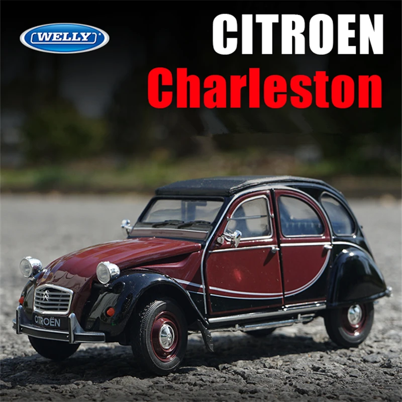 

WELLY 1:24 Citroen 2CV 6 Charleston Alloy Car Model Diecast Metal Toy Classic Car Model High Simulation Collection Children Gift