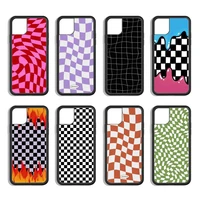 color checkerboard phone case silicone pctpu phone case for iphone 13 11 12 mini pro max for apple phone 7 8 plus x xs max xr