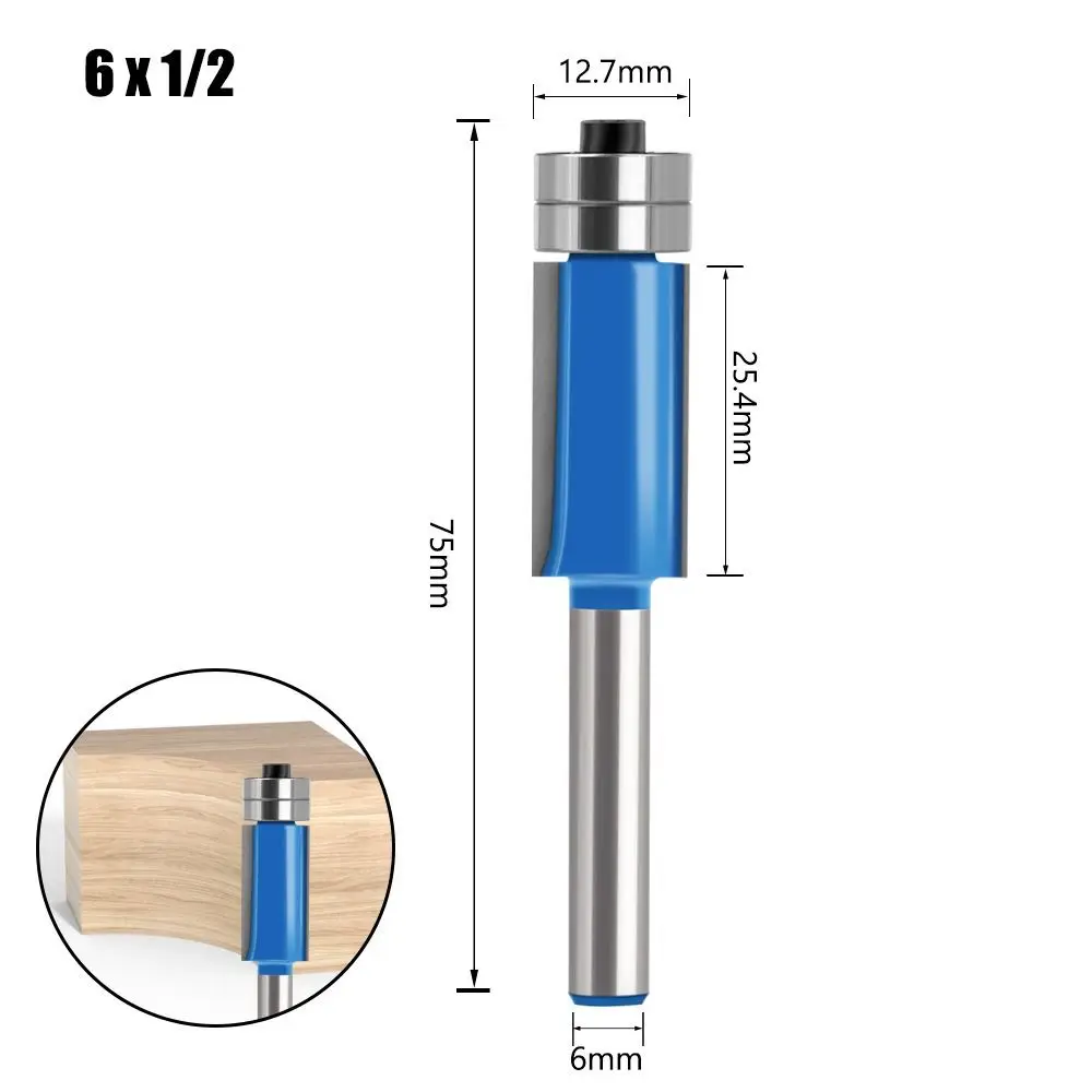 

Высококачественная фреза с хвостовиком 6 мм, твердосплавная фреза с двойным подшипником, фреза для резьбы по дереву, деревообрабатывающий инструмент