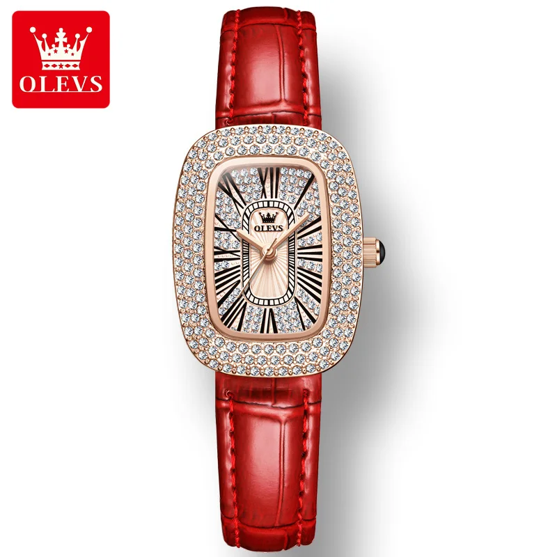 

OLEVS 9940 Waterproof Diamonds Great Quality Women Wristwatch Fashion PU Strap Quartz Watches for Women