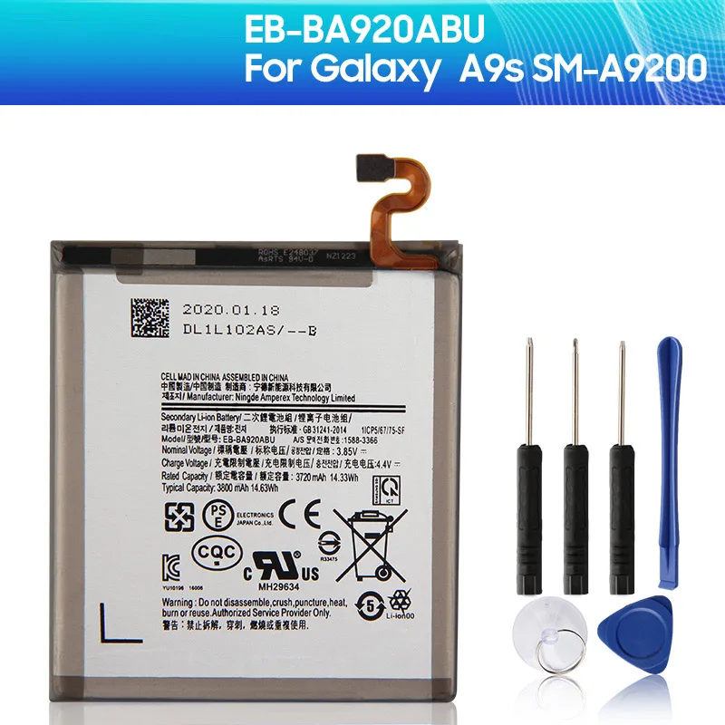 Запасная аккумуляторная батарея для Samsung A9s EB-BA920ABU A9200 аккумулятор телефона 3800 мАч