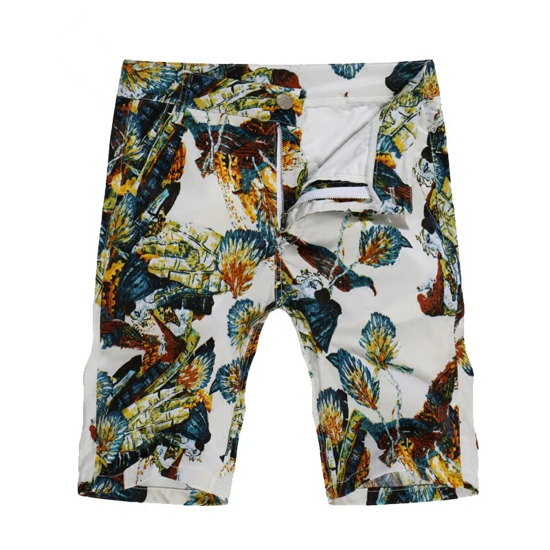 

Мужская одежда в европейском и американском стиле, Новинка лета 2022, облегающие пляжные брюки с персонализированным принтом, повседневные шорты, брюки на пять минут