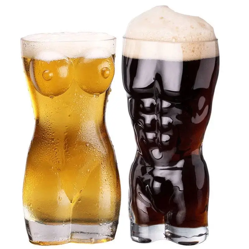 Tok Tok Beer Glass Glass Creative Large Beer Glass Commercial Personality Human Cup Super Large Draft Beer Cup Bar