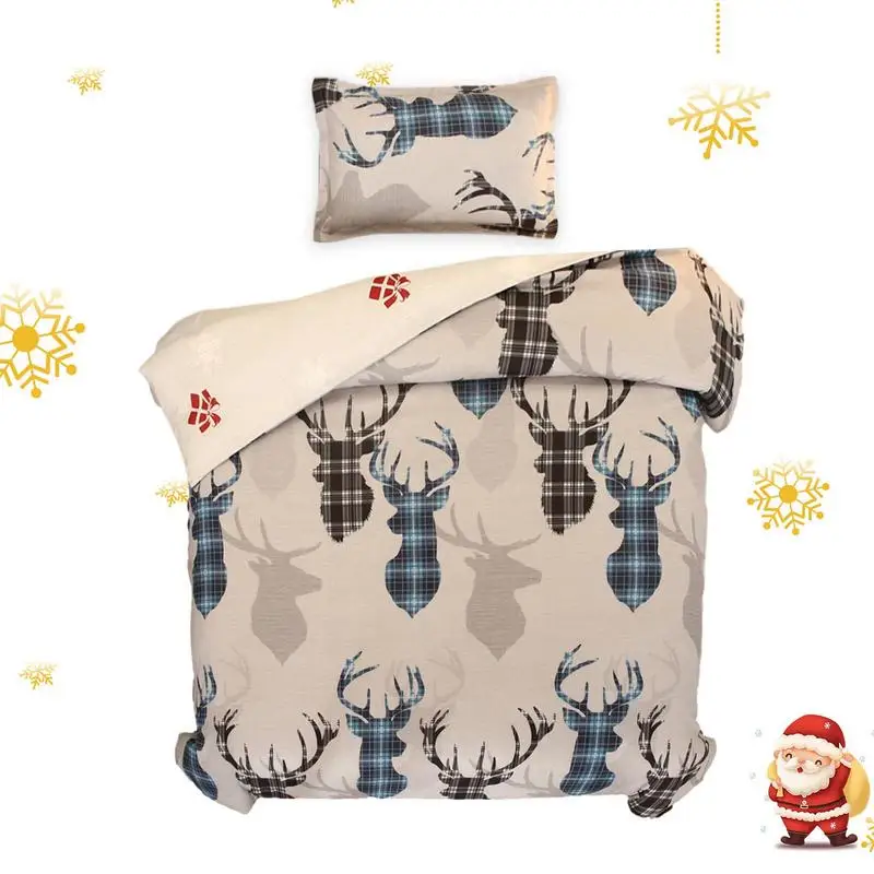 

Christmas Bedding Comforter Set Christmas Comforter Set With Elk Christmas Prints Microfiber Coverlet Pillowcase Bedding Cover