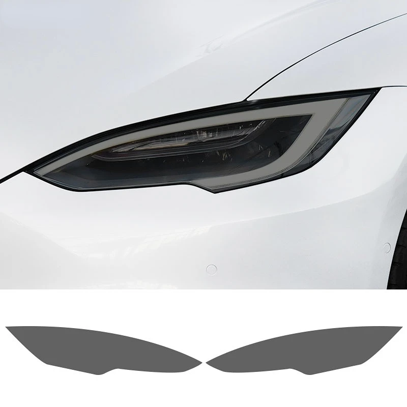 

Car Headlight Protective Film Front Light Transparent Smoke Black TPU Sticker For Tesla Model 3 2021 2022 Y S X 2020 Performance