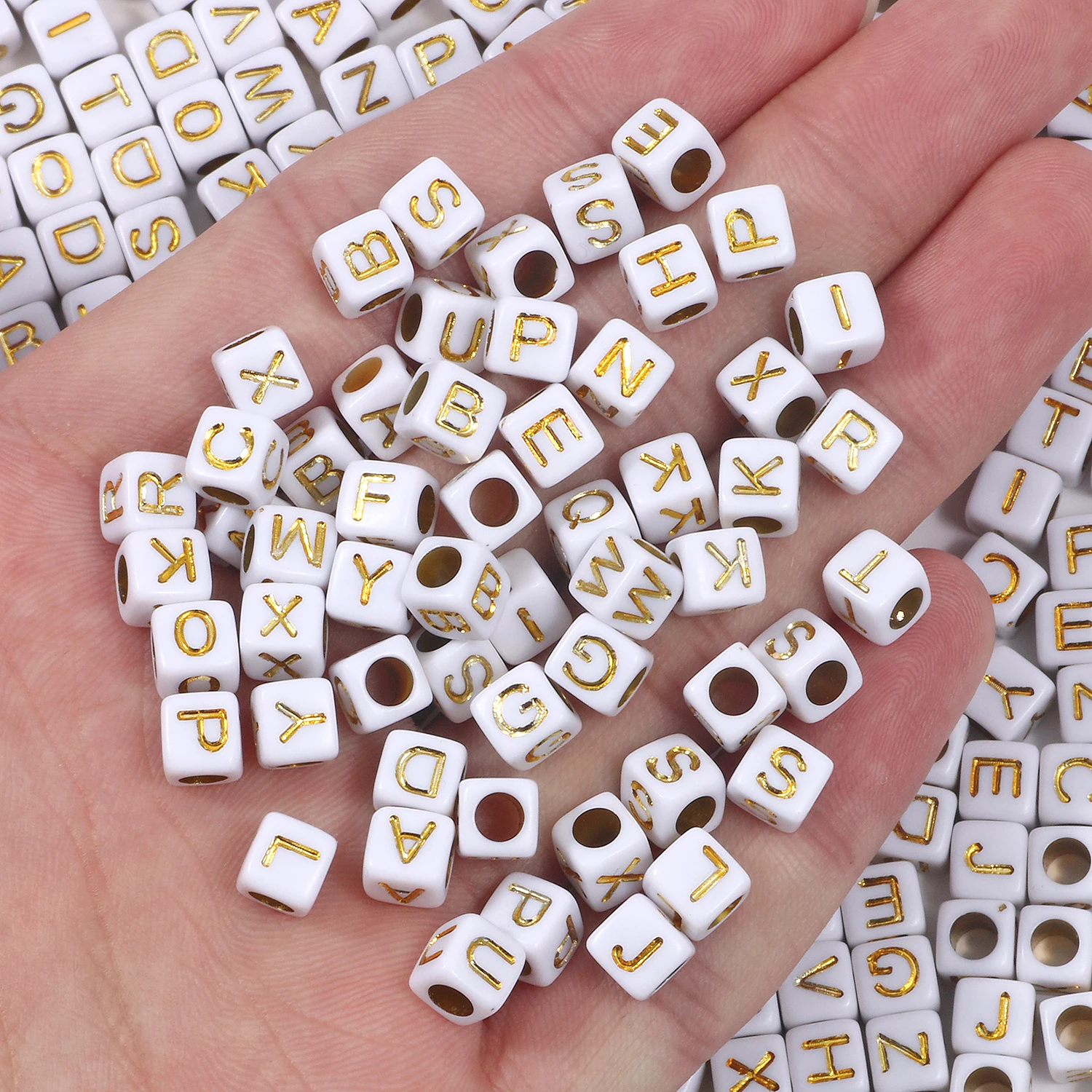 100-500 шт. Квадратные бусины с надписью | Украшения и аксессуары
