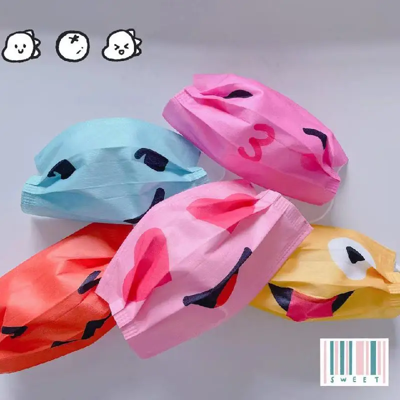 

2022 New Mascarillas Adult Macaron Funny Expression Pack Disposable Protective Mask Mouths Face Mask Masks For Virus Protection