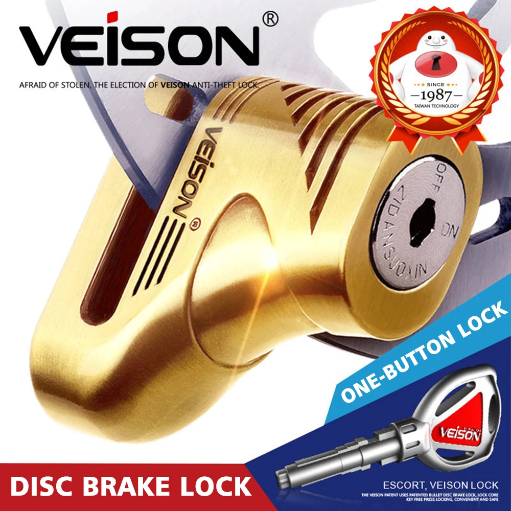 

VEISON Motorcycle Lock Bike Moto Rotor Disc Lock Motorbike Theft Protection Brake Lock Anti Theft Anti-Theft Padlock