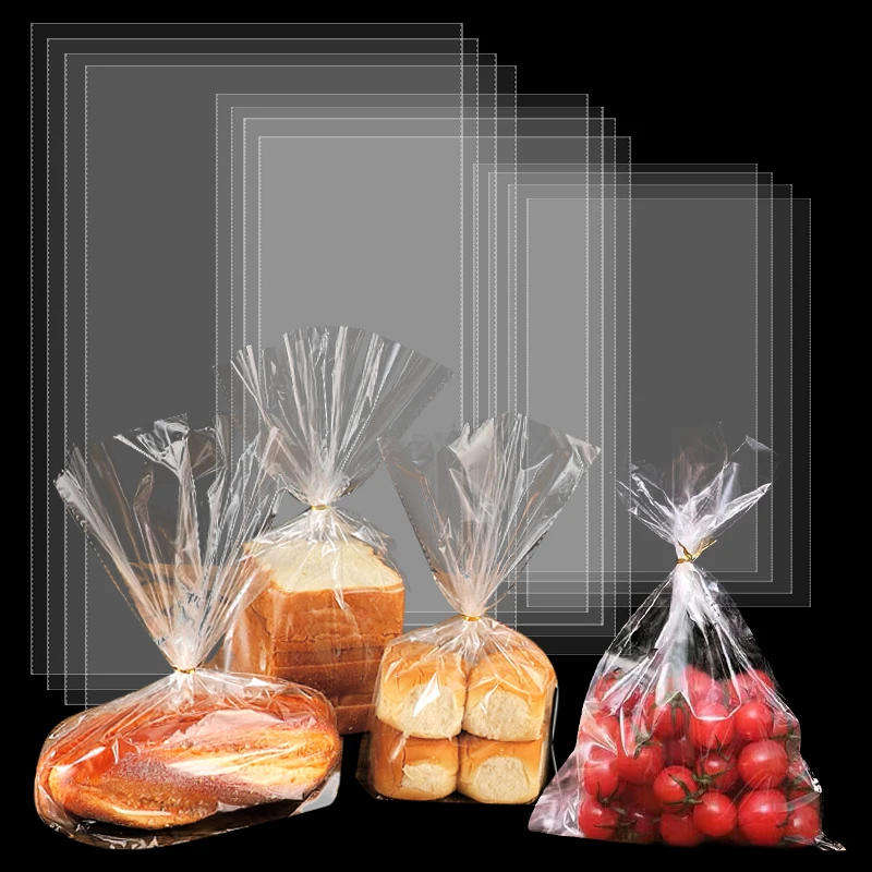 

100pcs Transparent Cellophane Bags Clear Flat Open Top OPP Plastic Bags Cookie Packaging Bag Wedding Party Sweets Lollipop Pouch